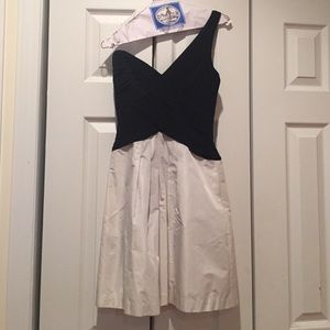 Super flattering BCBG one shoulder cocktail dress.