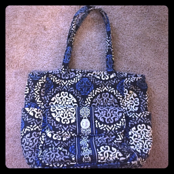 Vera Bradley large black and blue tote