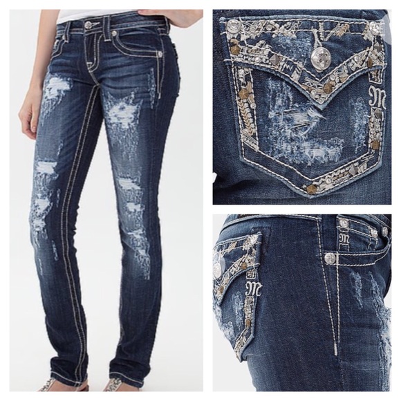 Women's Miss Me straight leg jeans, lightly worn