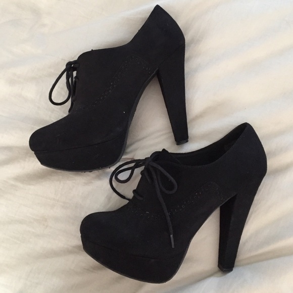 Black suede booties