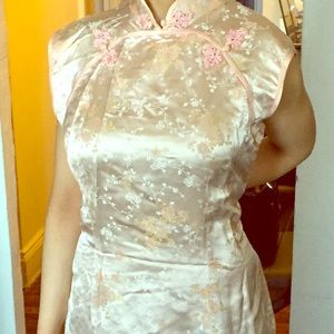 Asian inspired pastel pink dress