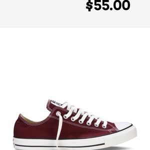 Burgundy/maroon low top converse