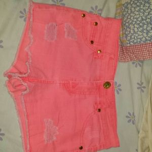 Hot pink high waisted shorts