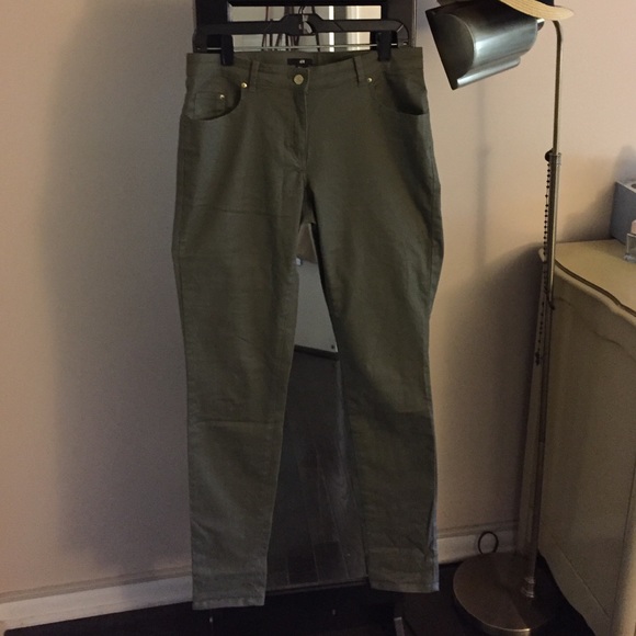 Olive high rise skinny jeans
