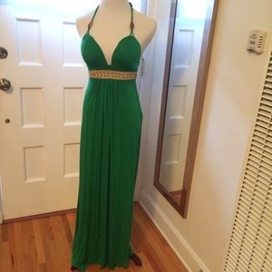 Robin Piccone small kelly green halter maxi dress