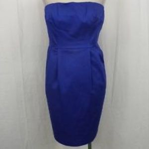 Express strapless royal blue dress