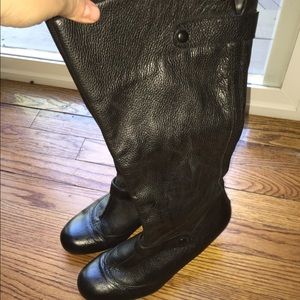 Black leather boots