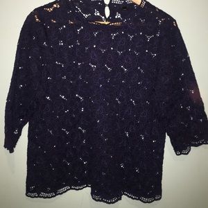 Navy blue blouse.