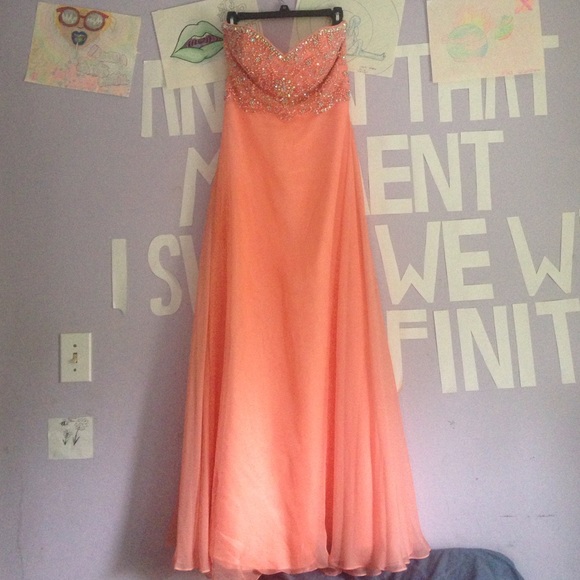 Beaded long prom dress