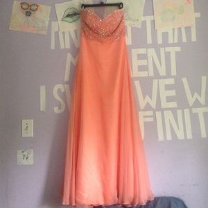 Beaded long prom dress