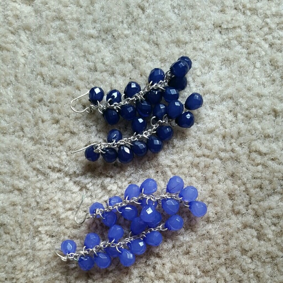 3 sets of blue drop earrings