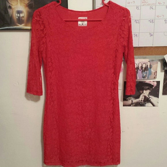 Mac+jac red lace dress