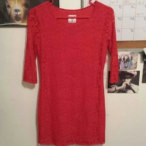 Mac+jac red lace dress