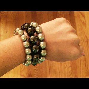 Metallic Beaded Bracelet Bundle