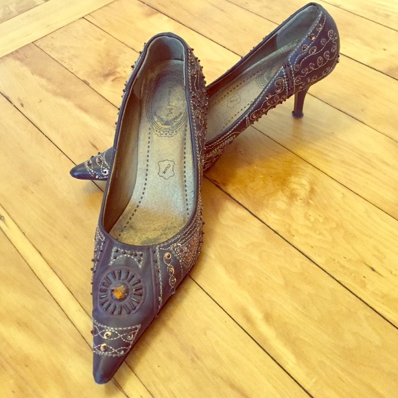 Bronze and brown heels