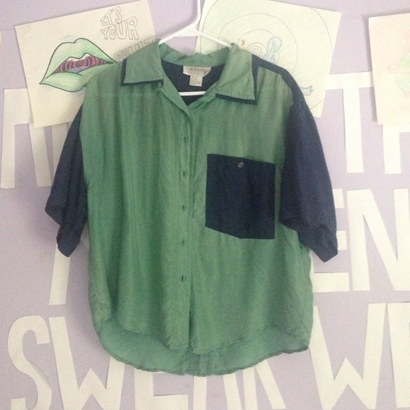 Colorblock silk shirt