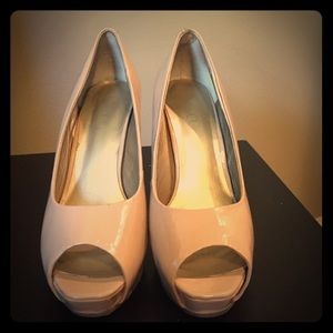 Nude Peep Toe Pumps