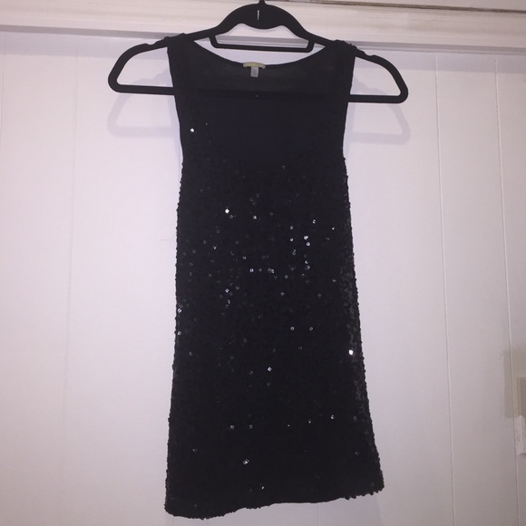 Black Sequin Tank Top