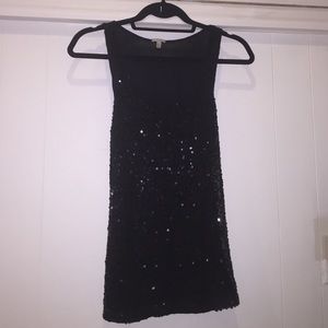 Black Sequin Tank Top