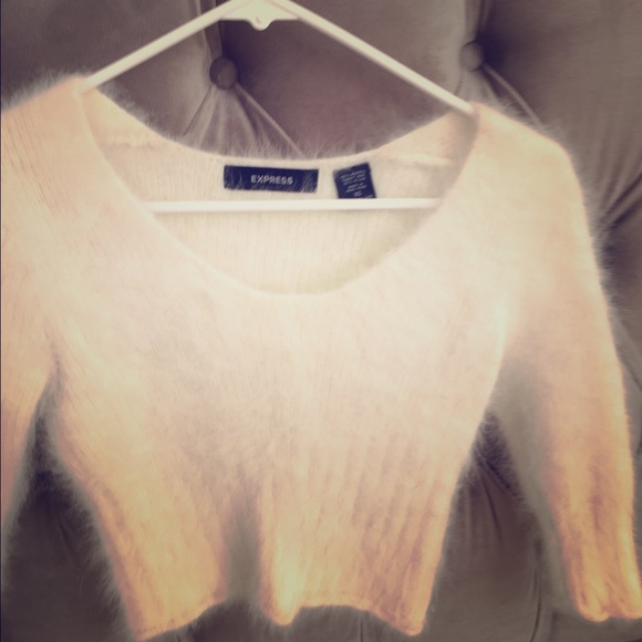 Angora rabbit hair cropped sweater!