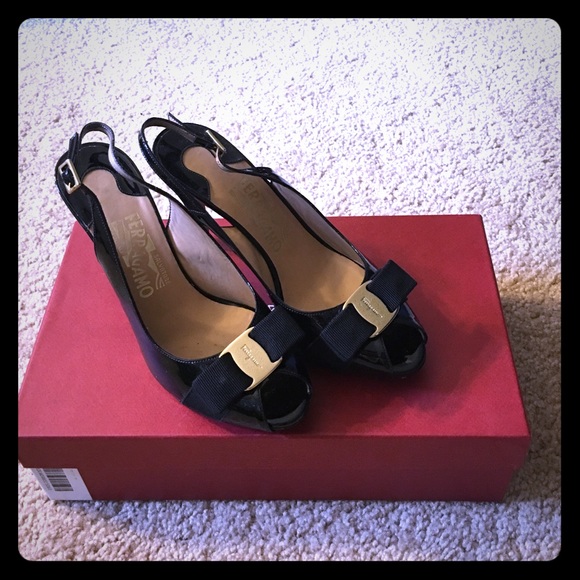 Ferragamo open toe high heels
