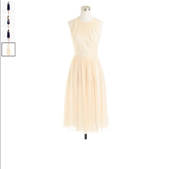 J.Crew Megan Dress - Champagne Silk Chiffon - Sz 8