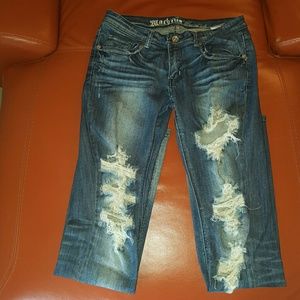 Machine Distress blue jeans