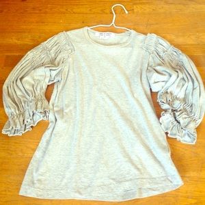 Commes des Garçons gray cotton shirt, cool sleeves