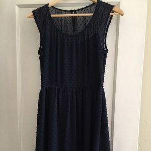 Navy blue polka dot dress