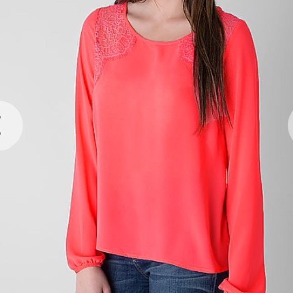 Jolt neon lace blouse