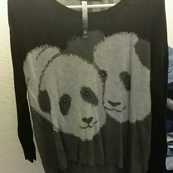 Panda black and gray sweater