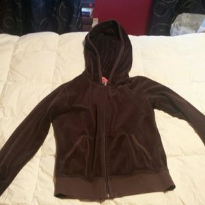 Juicy Couture Brown Velour Zip Up