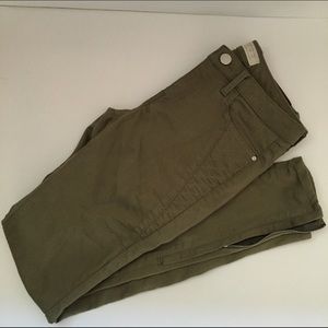 Army green skinny Zara pants