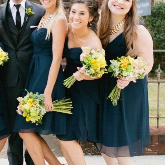 Navy Bill Levkoff bridesmaid/formal dress