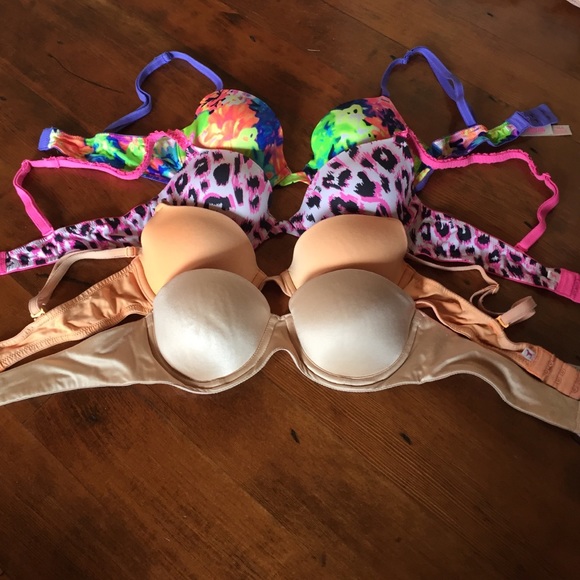 Pink Victoria's Secret bras