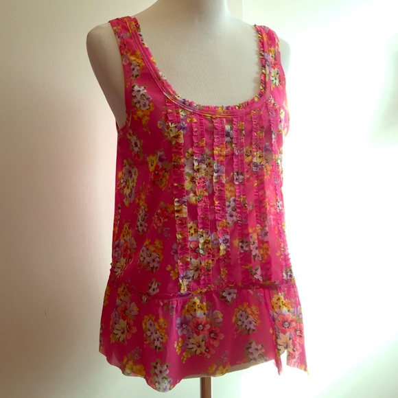 Aeropostale Sheer Pink Floral Tank