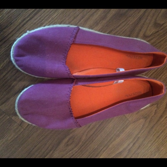 Purple slip on shoes