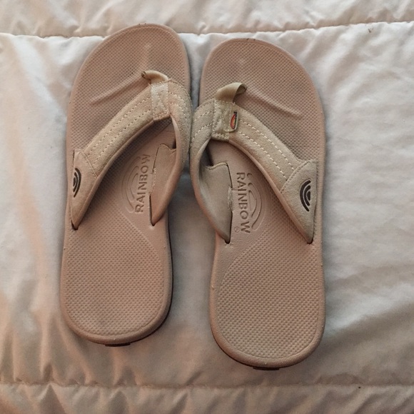Rainbow flip flops