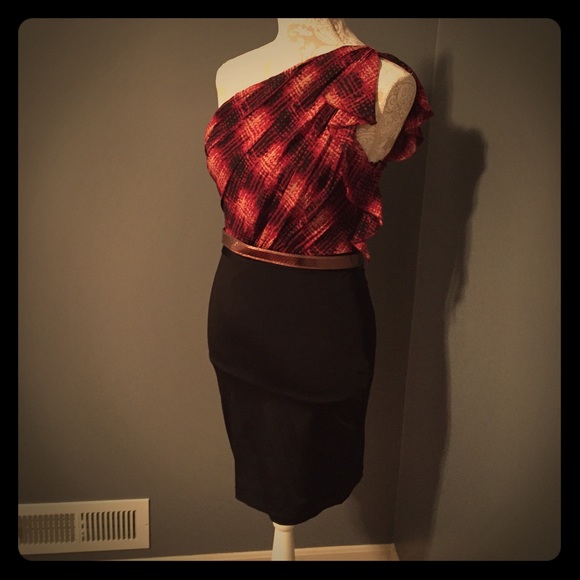 bebe One Shoulder Cocktail Dress