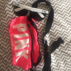 PINK sunglasses and fanny pack