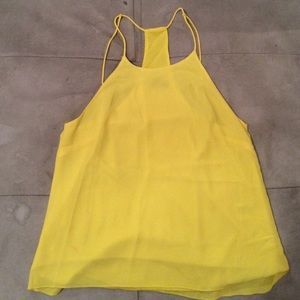 H&M silk yellow tank top