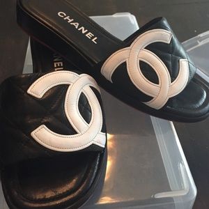 Authentic CHANEL slip on sandals