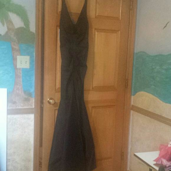 Black mermaid style prom dress