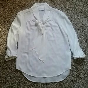Ivory Tie-Neck Blouse