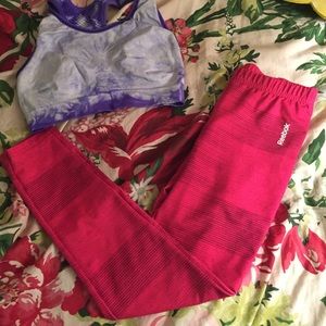 Reebok pink workout capris