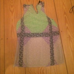 J. Crew Flower High Neck Tank Top