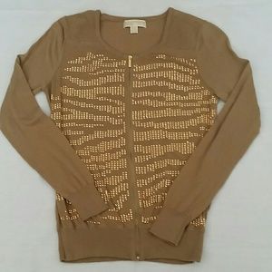 MICHAEL KORS Fun and Festive zip up sweater!
