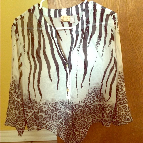 Sheer zebra blouse
