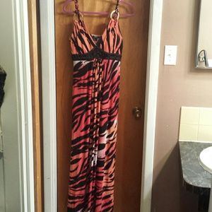 Tiger stripped maxi xoxo dress