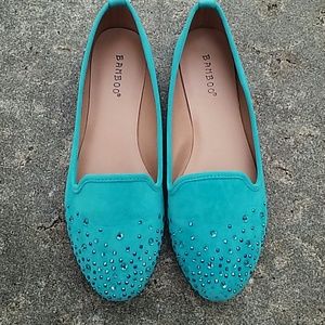 Bright Blue Sparkling Flats